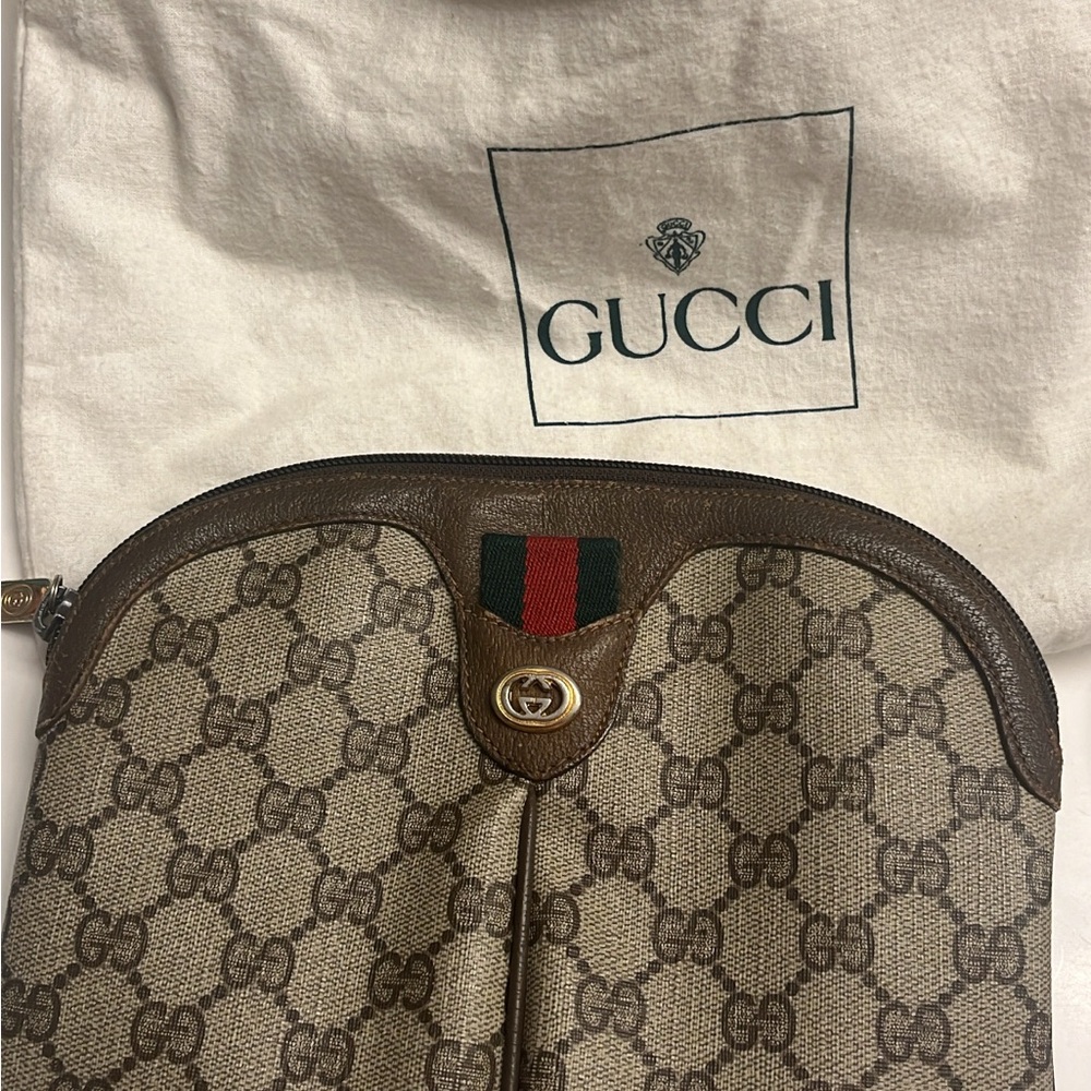 Gucci Tan Leather Accessory Pouch